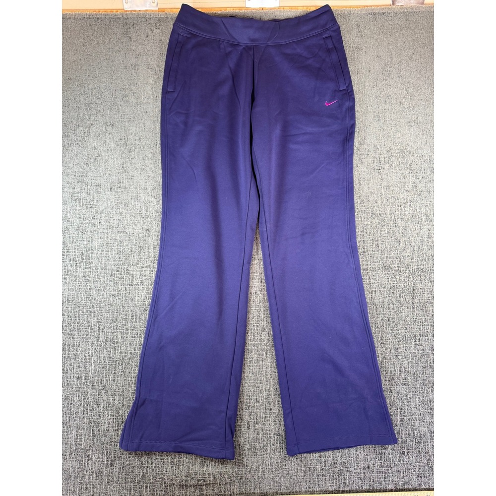Nike Therma-FIT Purple Athletic Pants Womens Medium Tennis Training Straight Leg